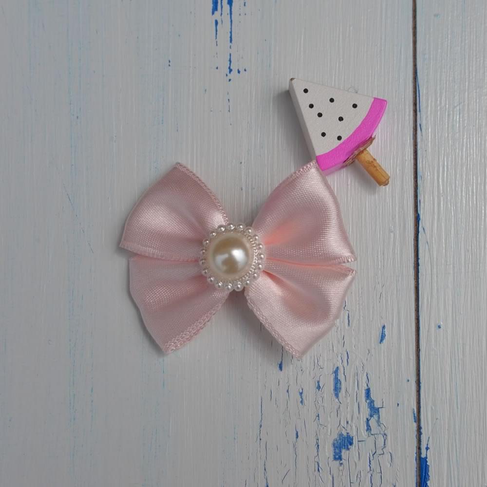 Light Pink Pearl Bow Hairclip