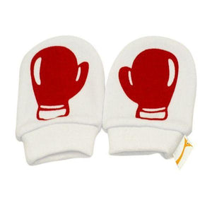 White & Red Boxing Gloves Scratch Mittens