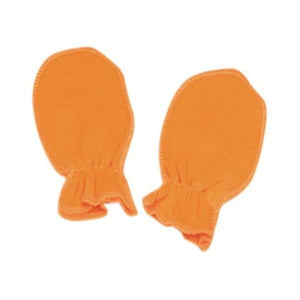 Orange Plain Scratch Mittens