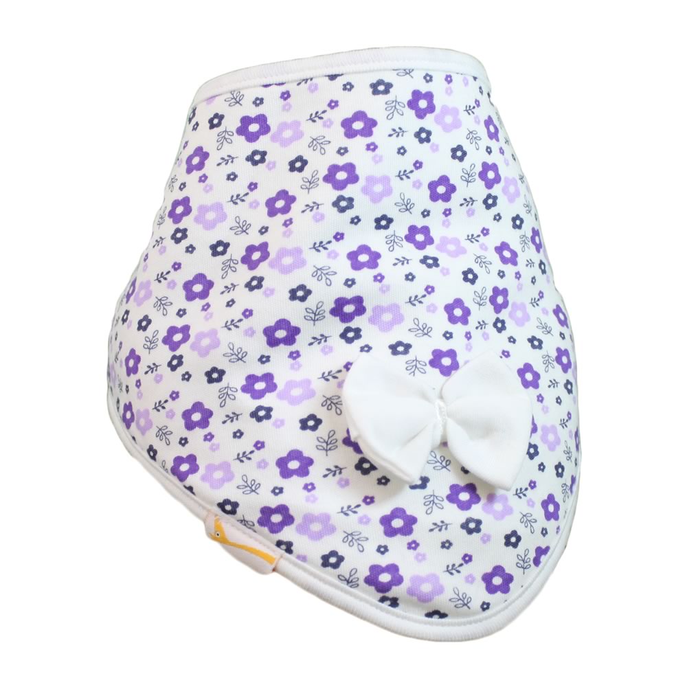 White Purple & Lilac Flowers Cutie Collar Bandana Bib