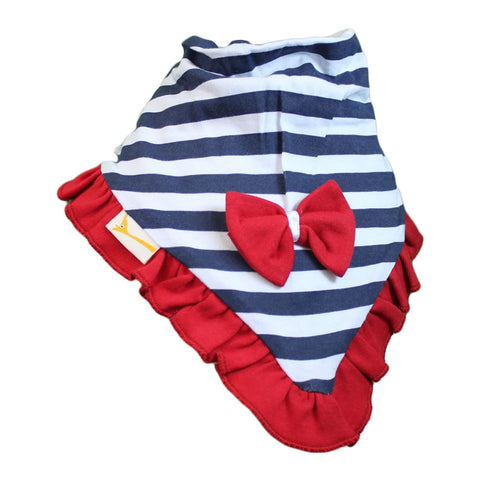 Red & Blue Stripes Cutie Collar Bandana Bib