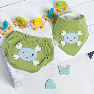 Don't be Crabby! Nappy Cover and Bib Set
