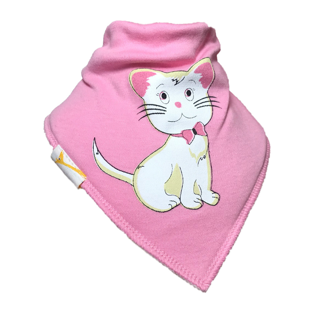 Pink Cute Kitten Bandana Bib