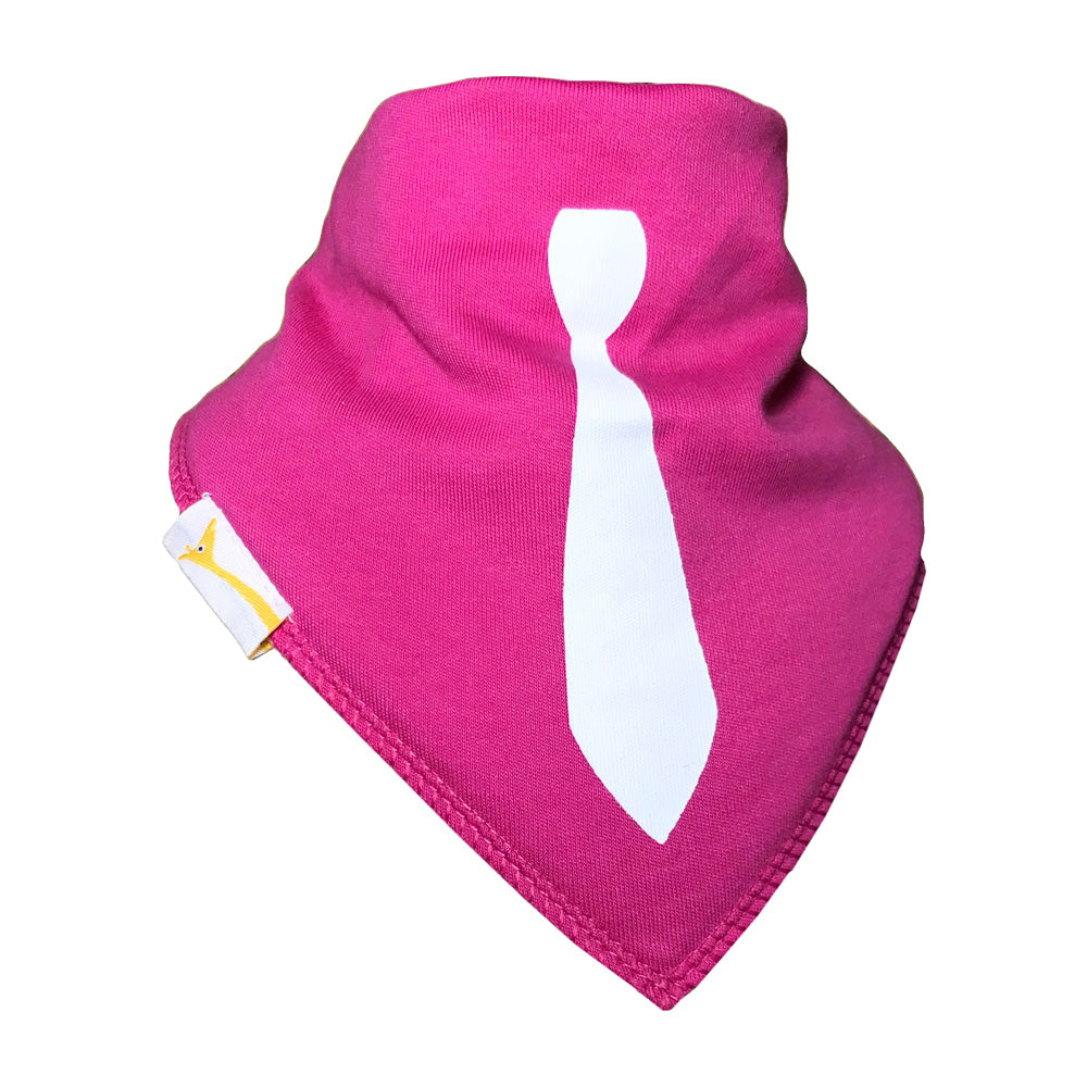 Bold Pink Tie Bandana Bib