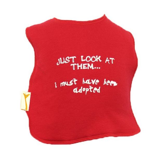 Red I Must Have Been Adopted Square Bib