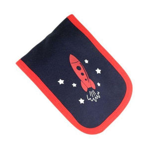 Blue & Red Rocket Burp Cloth