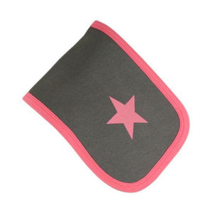 Grey & Pink Star Burp Cloth