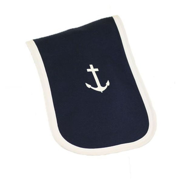 Navy & White Anchor Burp Cloth
