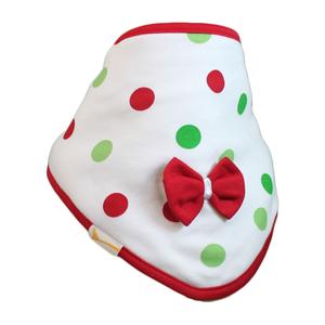 Red & Green Spots Cutie Collar Bandana Bib