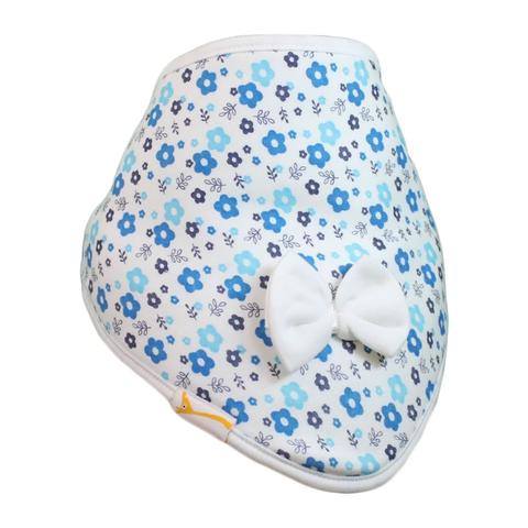 White & Blue Flowers Cutie Collar Bandana Bib