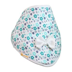 White & Teal Flowers Cutie Collar Bandana Bib