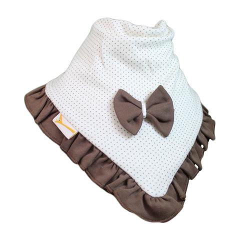 White & Brown Spots Cutie Collar Bandana Bib