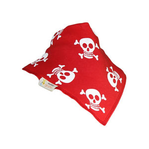 Plain Red & While Jolly Rogers Bandana Bib