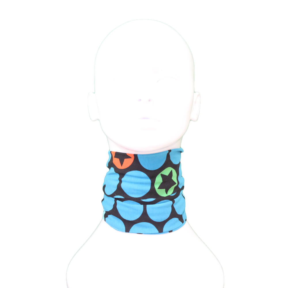 Black & Blue Circles & Stars Cotton Funky Giraffe Scood