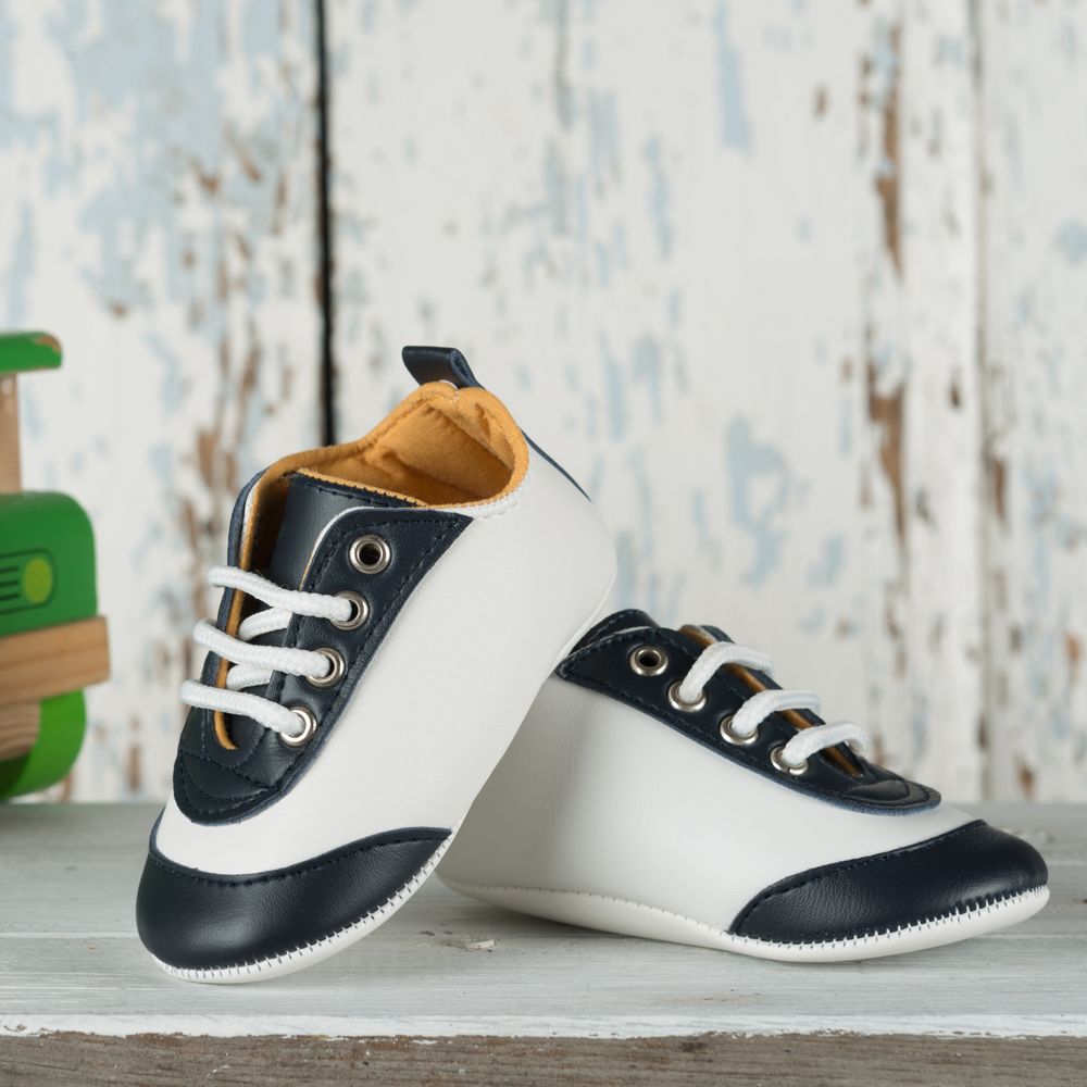 Smart White and Blue Shoes