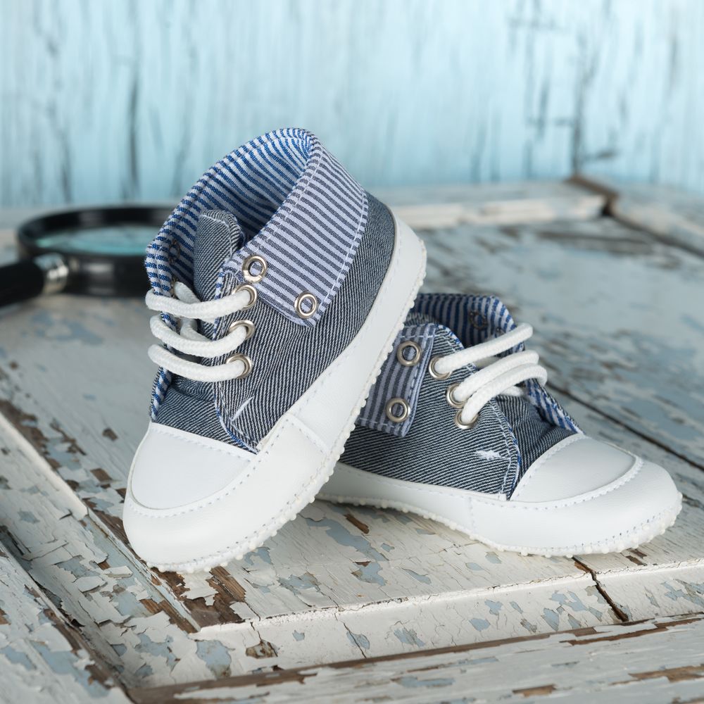 Denim and Stripy Booties