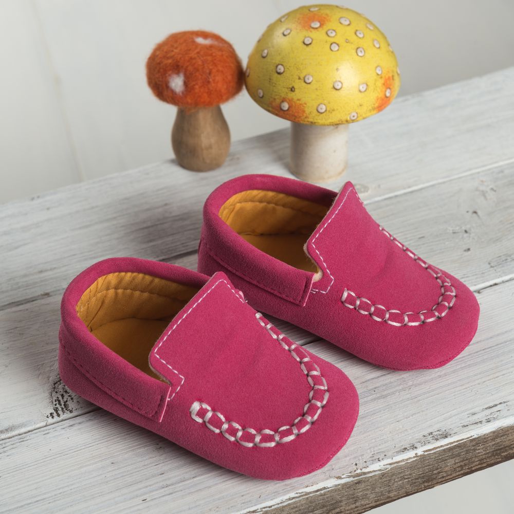 Dark Pink Moccasin Shoes