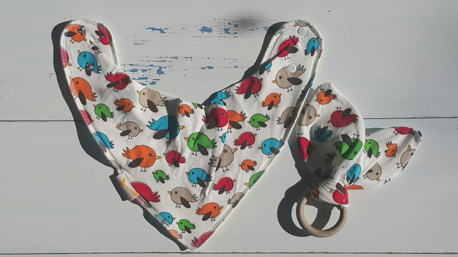 Birds Bib & Teething Ring Set
