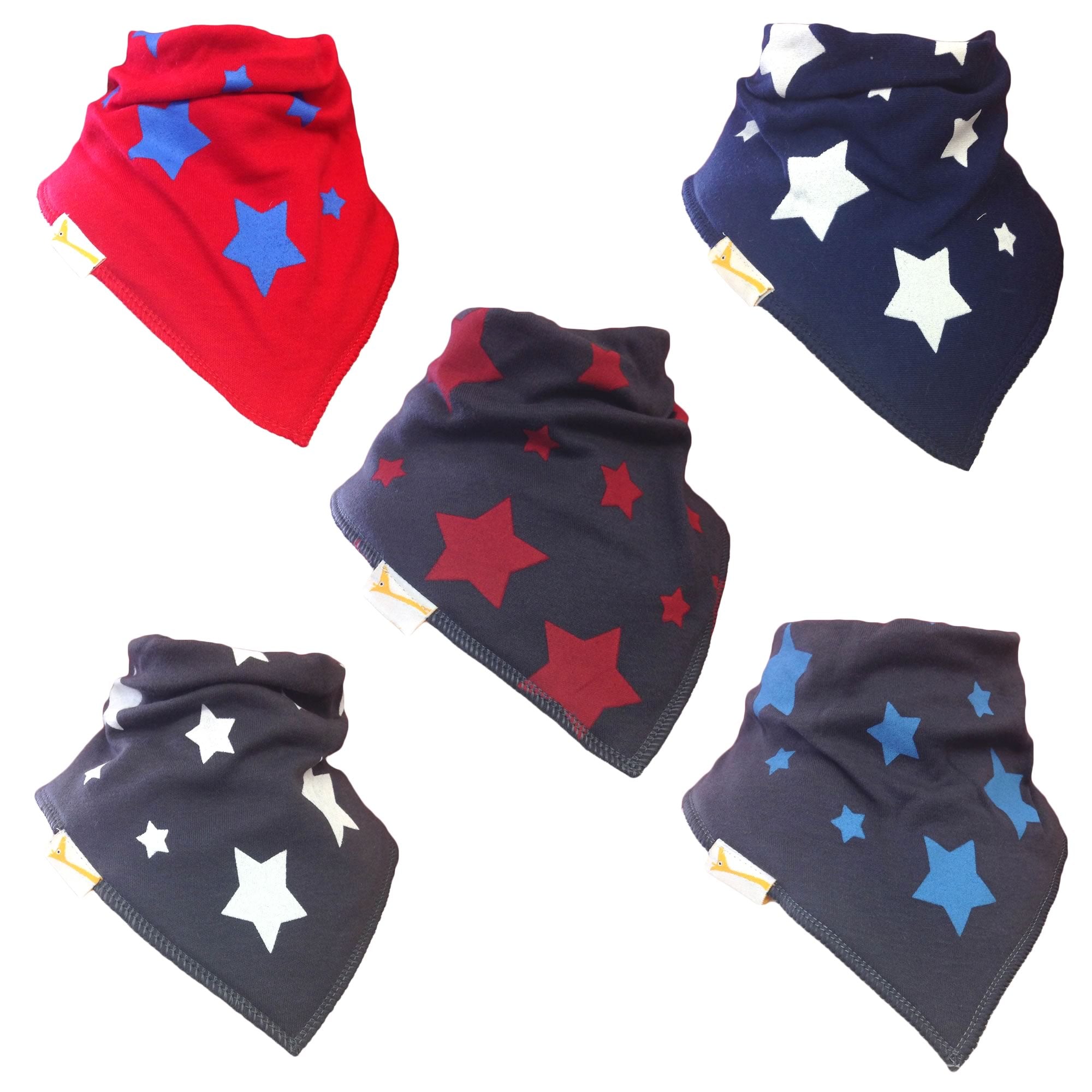 All Star Set of Funky Giraffe Bandana Bibs (Set of 5)