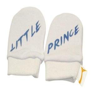 White & Blue Little Prince Scratch Mittens