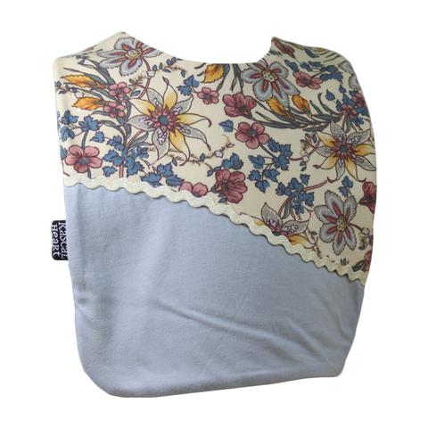 Grey Fancy Floral Rascal Heart Bib