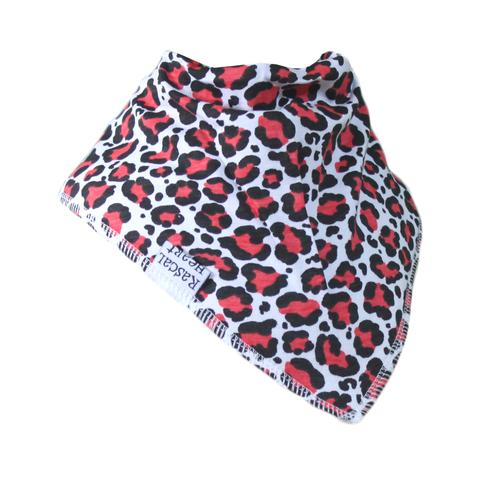 White & Red Animal Print Rascal Heart Bib